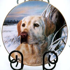 The Franklin Mint Porcelain Plate Watchful Companion Labrador Design Decor Plate